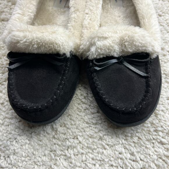 Old Navy Womens Slip On Faux Suede Sherpa-Lined House Slippers Mocassin Sz 8 - Picture 3 of 9